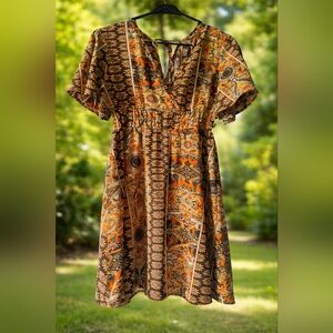 SHEIN Multicolor Bohemian Midi Dress